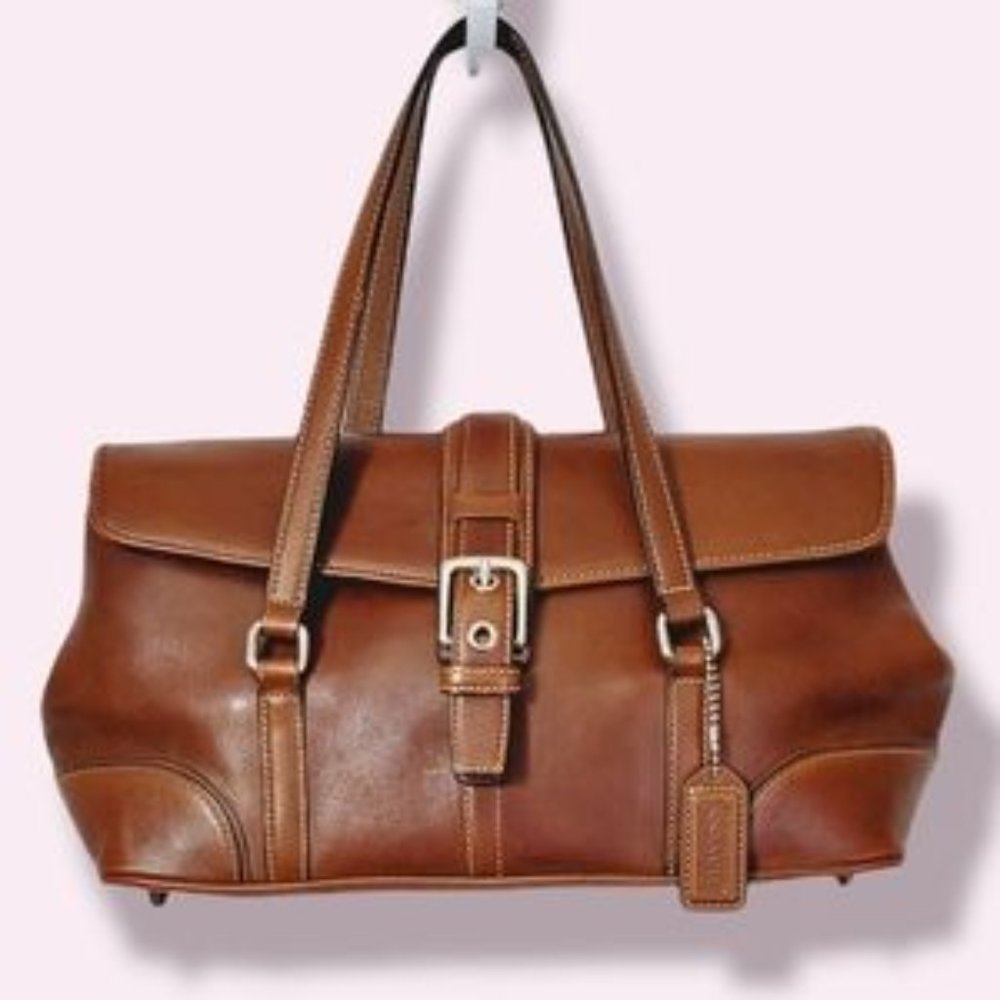 Coach '04 Hampton Hampton Leather  Small Brown Satchel